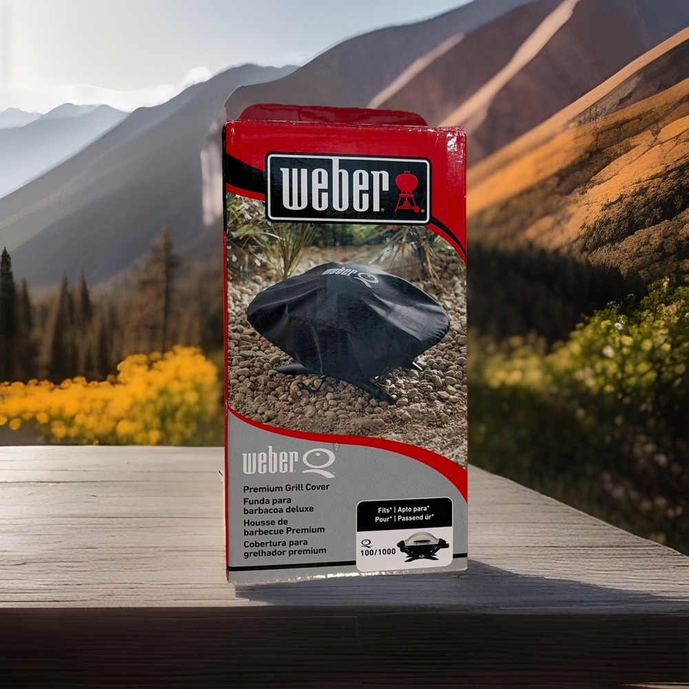 Weber 7110 Premium Grill Cover for Q 100 & Q 1000 Series Gas Grills